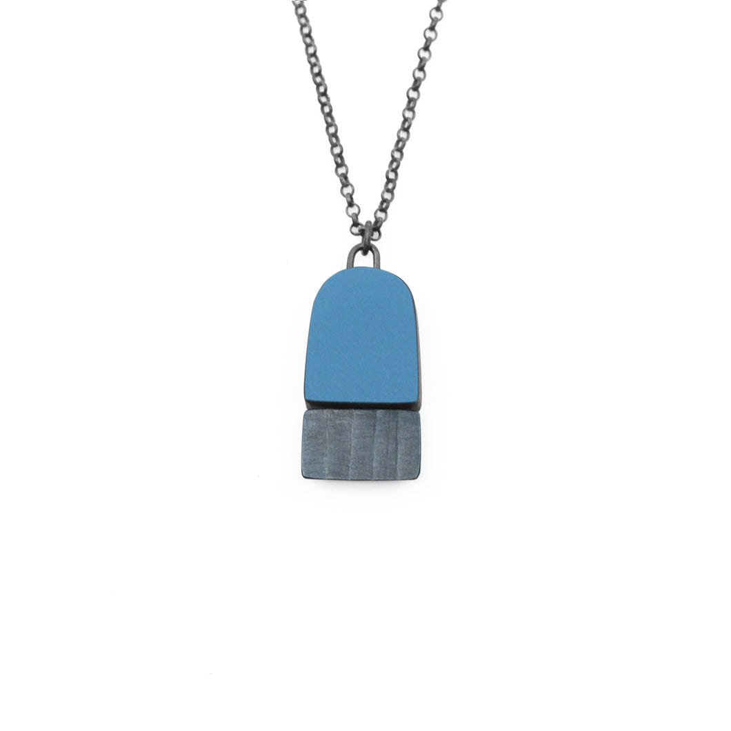 Minimalist Stripe Necklace in Teal