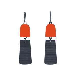 Minimalist Stripe Earrings in Orange