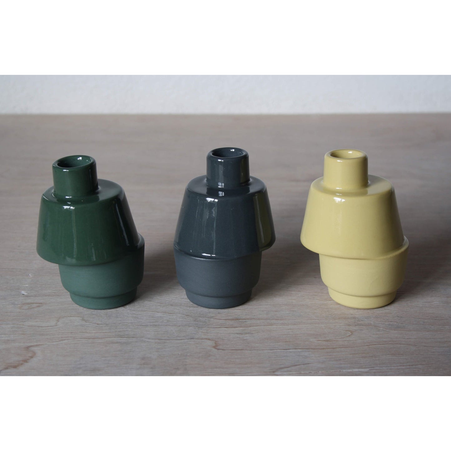 Off-Centre Bud Vase in Dark Grey