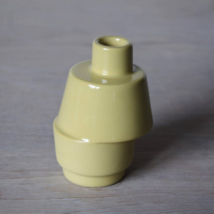 Off-Centre Bud Vase in Citron Yellow