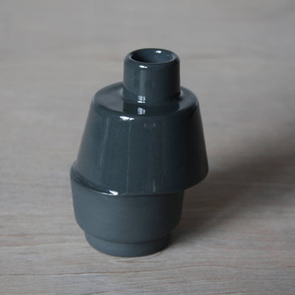 Off-Centre Bud Vase in Dark Grey