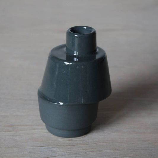 Off-Centre Bud Vase in Dark Grey