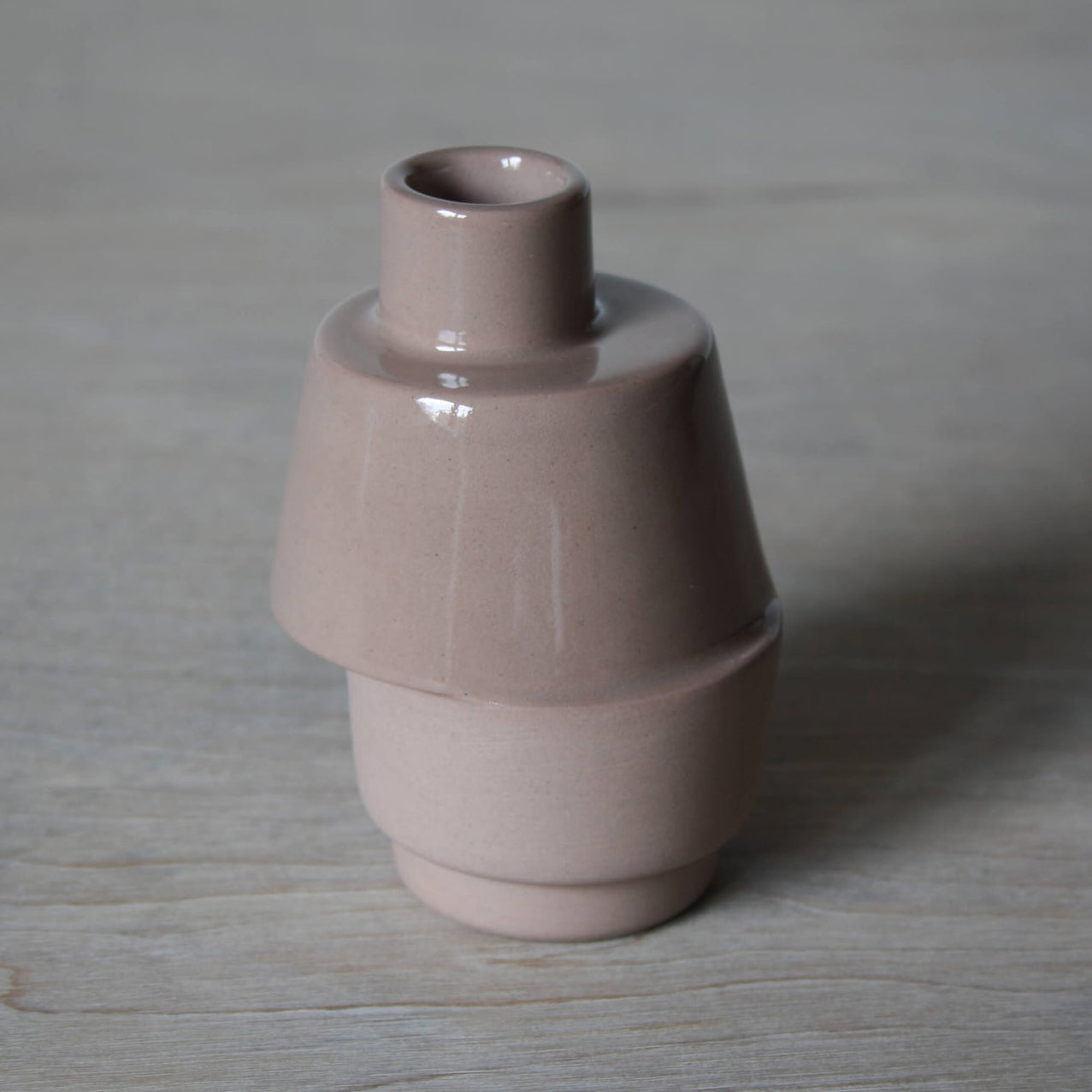 Off-Centre Bud Vase in Dusty Pink