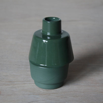 Off-Centre Bud Vase in Forest Green
