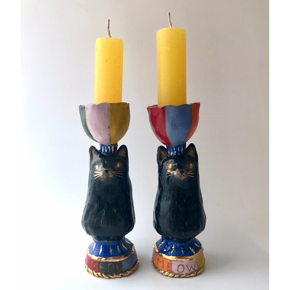 Meow meow candlestick pair