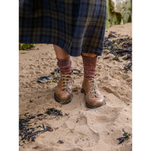 Load image into Gallery viewer, Faltering Stripe Socks Rust &amp; Brown