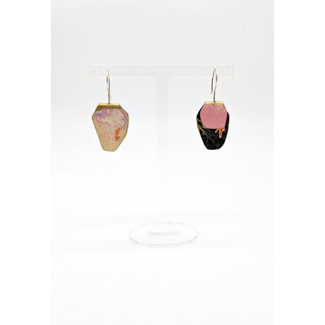 Reversible Dangle Earrings in Pink