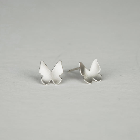 Butterfly Silver Stud Earrings
