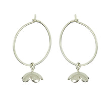 Load image into Gallery viewer, Cherry Blossom Silver Hoop Earrings