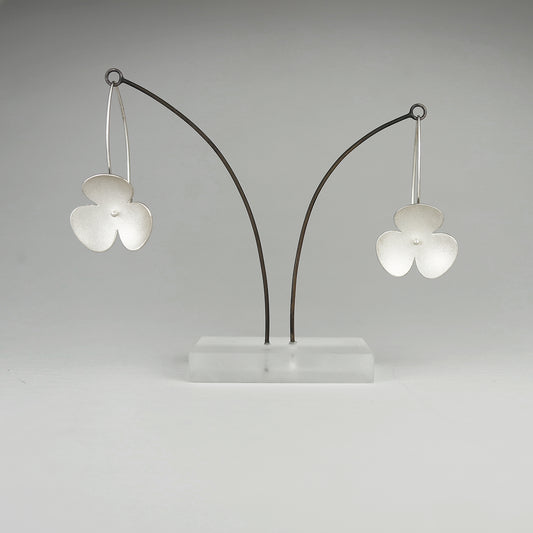 Poppy Silver Long Wire Earrings