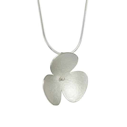Poppy Silver Pendant on Snake Chain