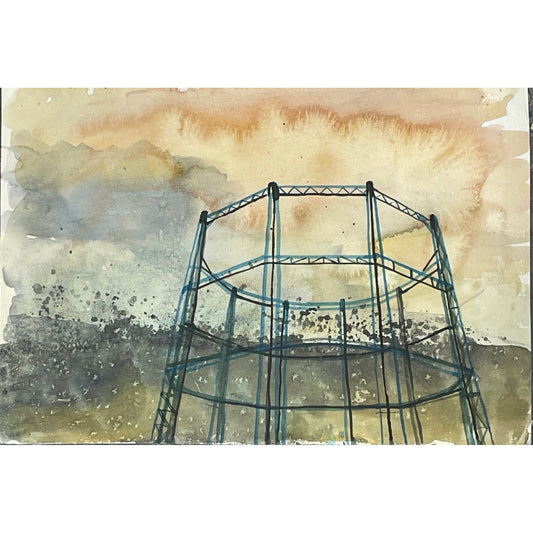 Gasworks at Black Rock in Stormy Weather