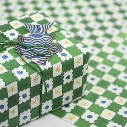 Green Chequerboard Gift Wrap