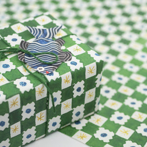 Green Chequerboard Gift Wrap