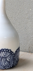 Miniature Blue Bottle - Porcelain