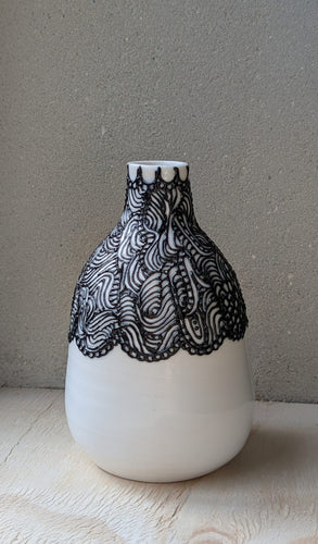 Lacey Bottle Vase - Porcelain