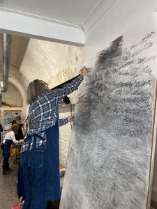 Large Scale Gestural Drawing with Charcoal