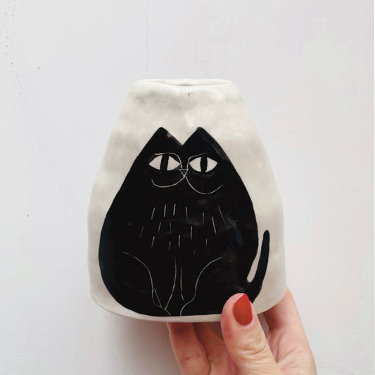 Cute Cat Ceramic Vase