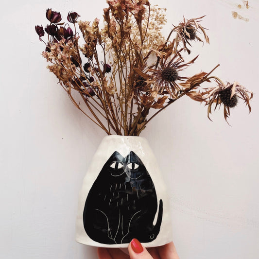 Cute Cat Ceramic Vase