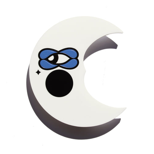 The Moon Brooch in White / La Luna Blanca