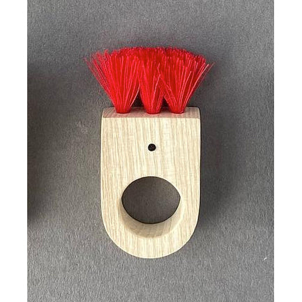 Rounded Natural Ash Brush Ring in Red