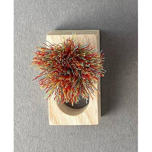 Rectangular Natural Ash Brush Ring in Multi