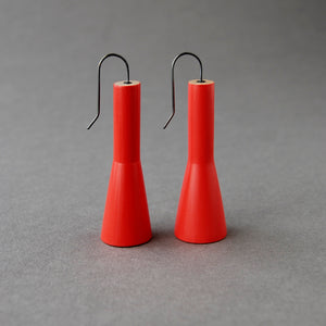 Funnel Drop Earrings in Red