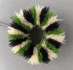 Circular Brush Pendant in Cream Green and Black