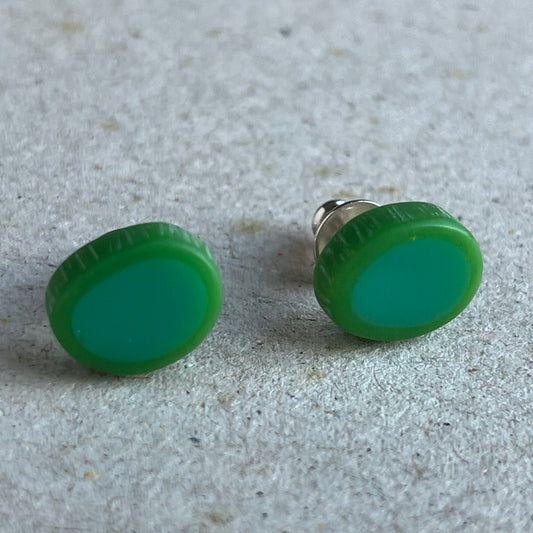 Tiny Oval Resin Studs in Greens
