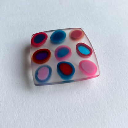 Nine Tiny Ovals Brooch in Pinks and Blues