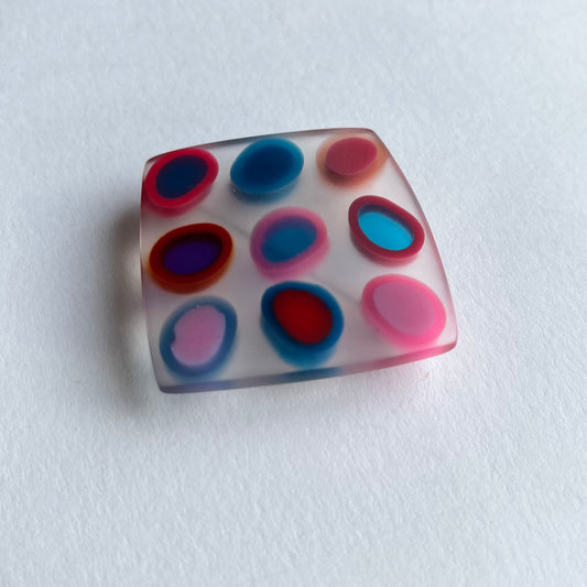 Nine Tiny Ovals Brooch in Pinks and Blues