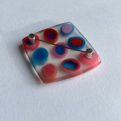 Nine Tiny Ovals Brooch in Pinks and Blues