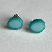 Load image into Gallery viewer, Tiny Oval Resin Studs in Pale Blue and Turquoise