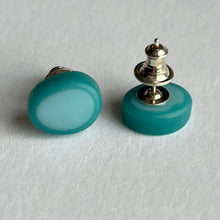 Load image into Gallery viewer, Tiny Oval Resin Studs in Pale Blue and Turquoise