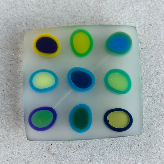 Nine Tiny Ovals Brooch in Blues, Greens and Yellows