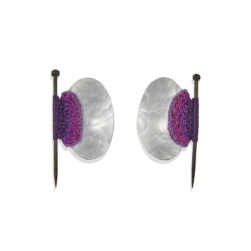 Mudlarked Pin Studs in Purple