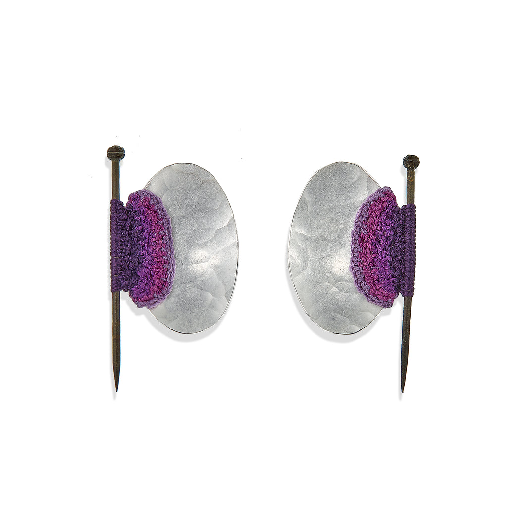 Mudlarked Pin Studs in Purple