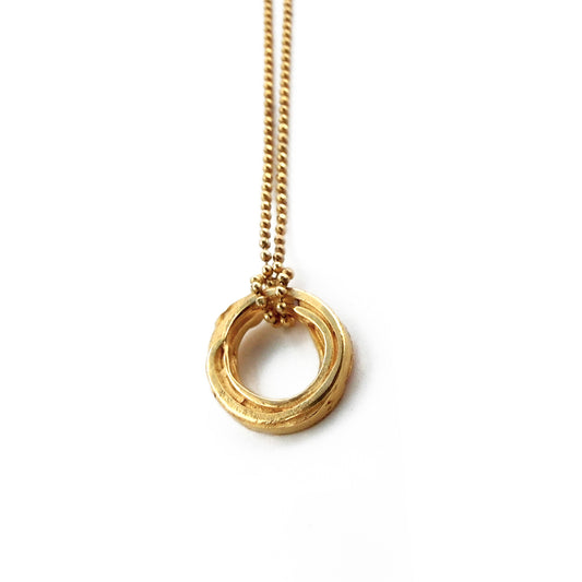 Small Pond Ripple Disc Necklace in Gold