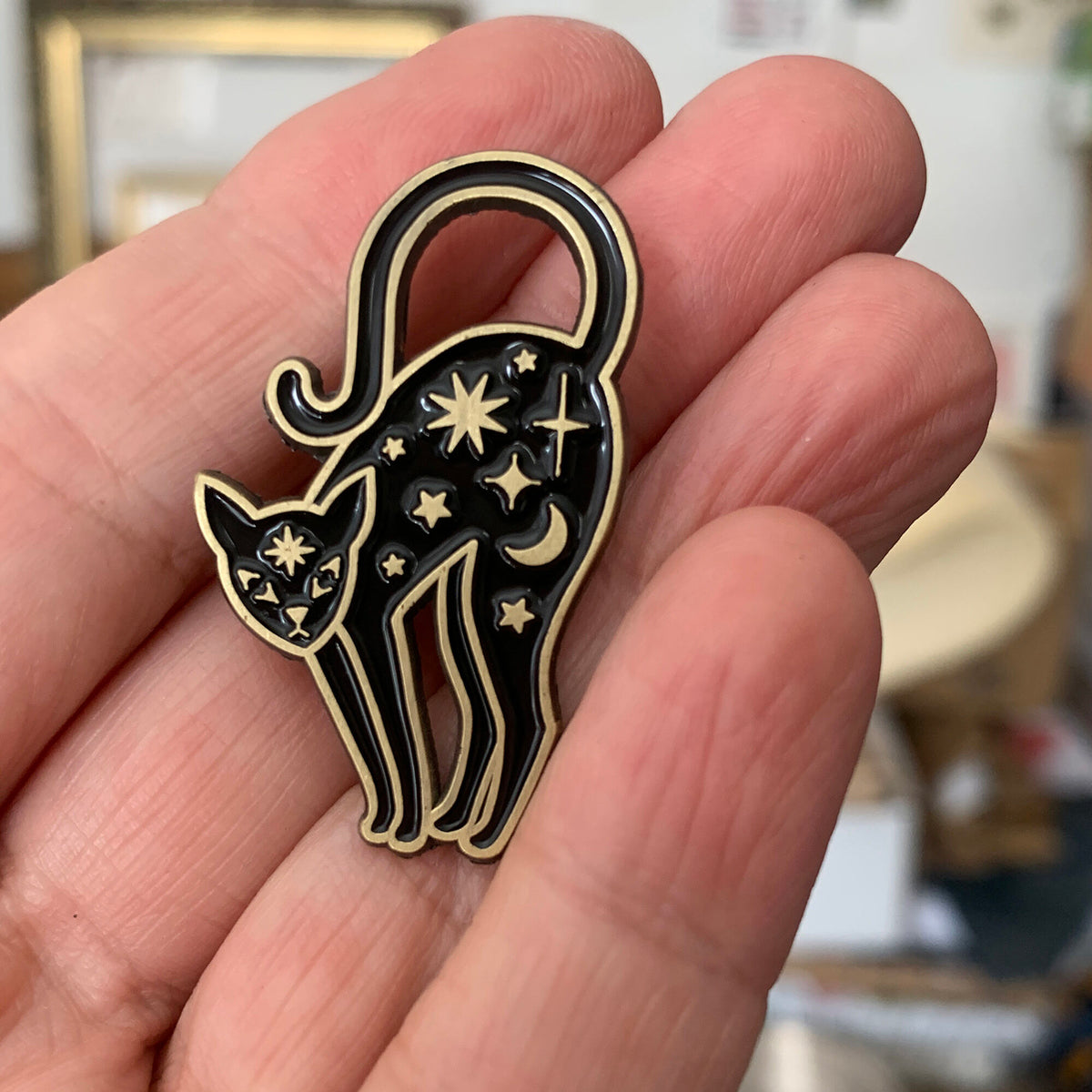 Spooky Cat Enamel Pin Badge