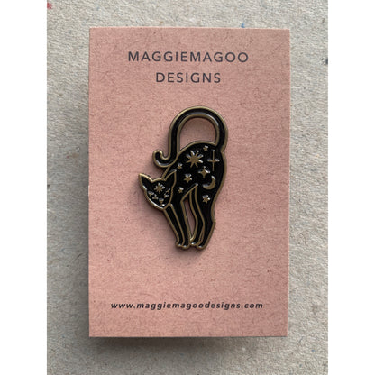 Spooky Cat Enamel Pin Badge