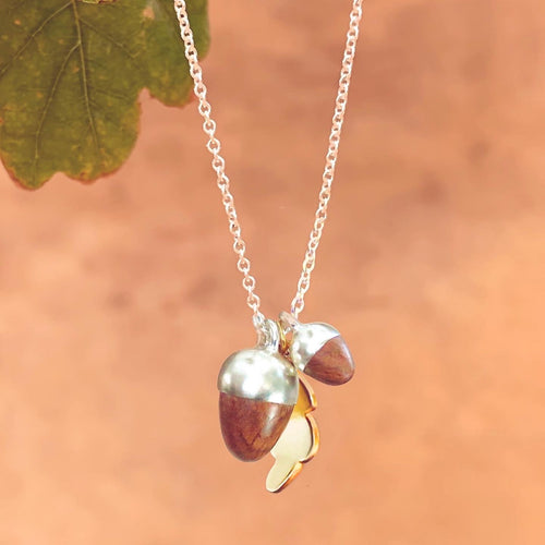 Two Acorns Necklace