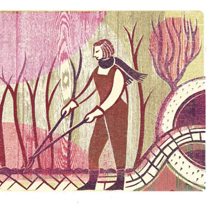 Autumn Pruning - Digital Woodcut Print