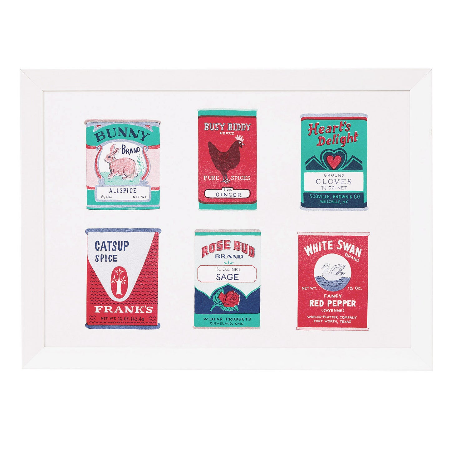 Vintage Spice Tins Print