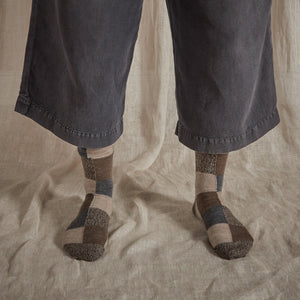 Fine Merino Socks Earth Patchwork