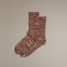 Load image into Gallery viewer, Faltering Stripe Socks Rust &amp; Brown