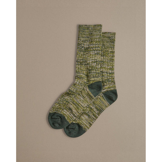 Chunky Wool Boot Socks Marbled Green