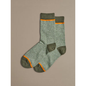 Organic Cotton Socks Plain Green Marl