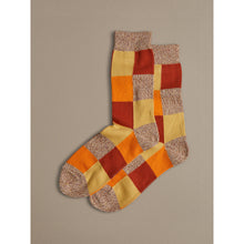 Load image into Gallery viewer, Organic Cotton Socks Patchwork Orange