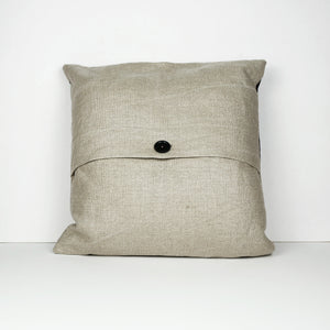 Graphic Patchwork Cushion in Natural and Black