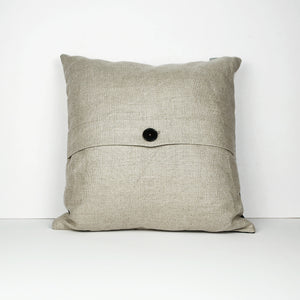 Graphic Patchwork Cushion in Natural and Black